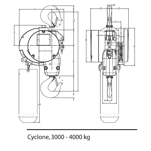 Cyclone手拉环链葫芦 可选防火花选项(图2)