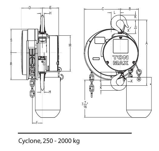 Cyclone手拉环链葫芦 可选防火花选项(图1)