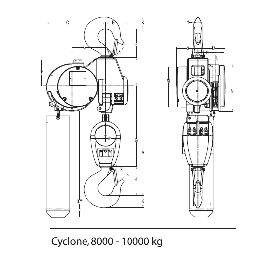 Cyclone手拉环链葫芦 可选防火花选项(图4)
